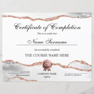 Certificate of Completion Award Course Completion