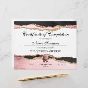 Certificate of Completion Award Course Completion