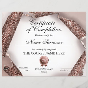 Certificate of Completion Award Course Completion