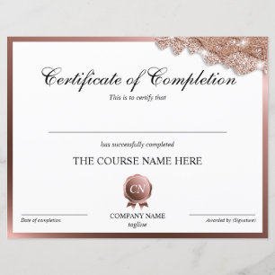 Certificate of Completion Award Course Completion