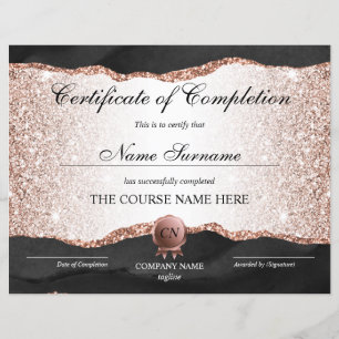 Certificate of Completion Award Course Completion
