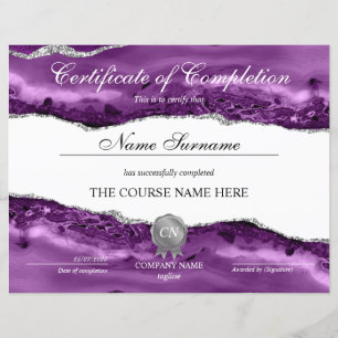 Certificate of Completion Award Course Completion