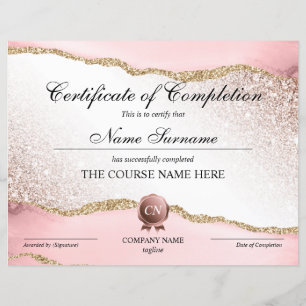 Certificate of Completion Award Course Completion