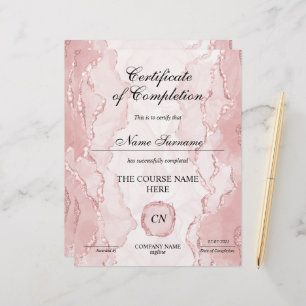 Certificate of Completion Award Course Completion