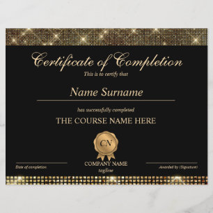 Certificate of Completion Award Course Completion