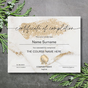 Certificate of Completion Award Course Completion