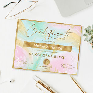 Certificate of Completion Award Course Completion 