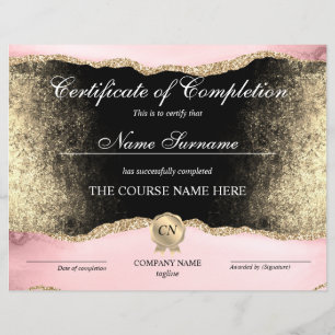 Certificate of Completion Award Course Completion