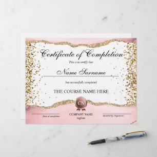 Certificate of Completion Award Course Completion