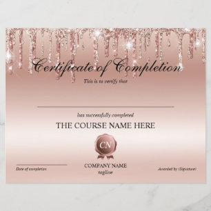 Certificate of Completion Award Course Completion