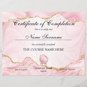 Certificate of Completion Award Course Completion
