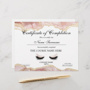 Certificate of Completion Award Course Completion