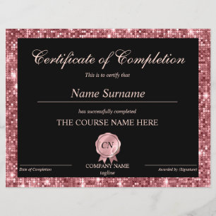 Certificate of Completion Award Course Completion