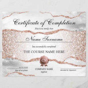 Certificate of Completion Award Course Completion
