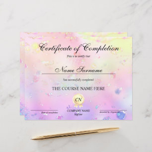 Certificate of Completion Award Course Completion