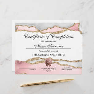 Certificate of Completion Award Course Completion