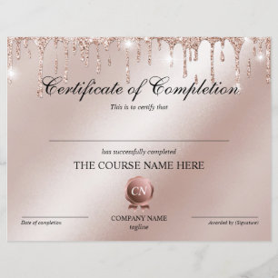 Certificate of Completion Award Course Completion