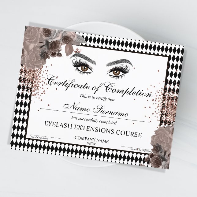 Certificate of Completion Award lashes Course (Creator Uploaded)