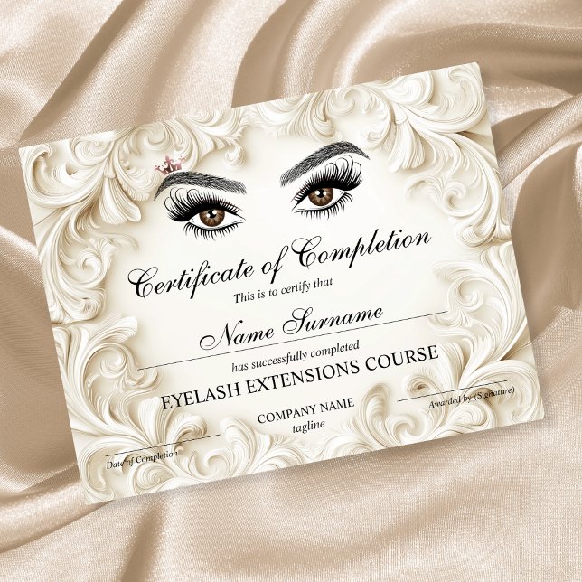 Certificate of Completion Award lashes Course (Creator Uploaded)