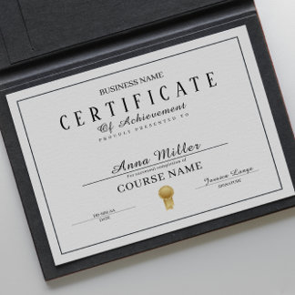 Certificate Of Completion Awards Black And White