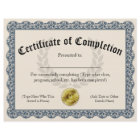 Certificate of Completion Blue Customisable 8.5x11