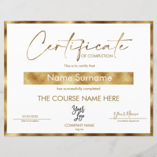 Certificate of Completion Course Completion Logo