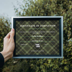   Certificate of Completion Modern Green Masculine