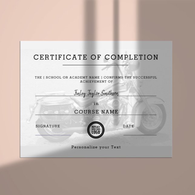 Certificate of Completion of Motorcycle Training (Creator Uploaded)