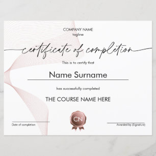 Certificate of Completion Participation Diploma
