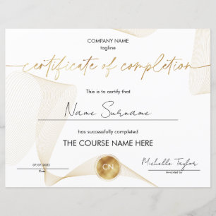 Certificate of Completion Participation Diploma