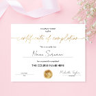 Certificate of Completion Participation Diploma