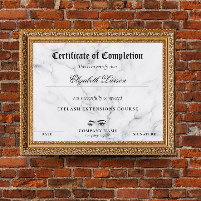 Certificate of Completion Proficiency Marble Theme (Creator Uploaded)