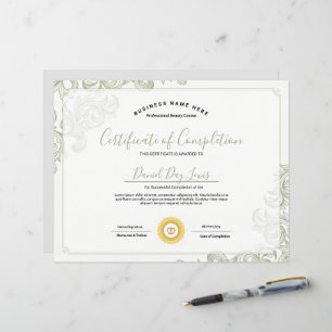 Certificate of Completion Template