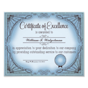 certificate of excellence employee recognition photo print