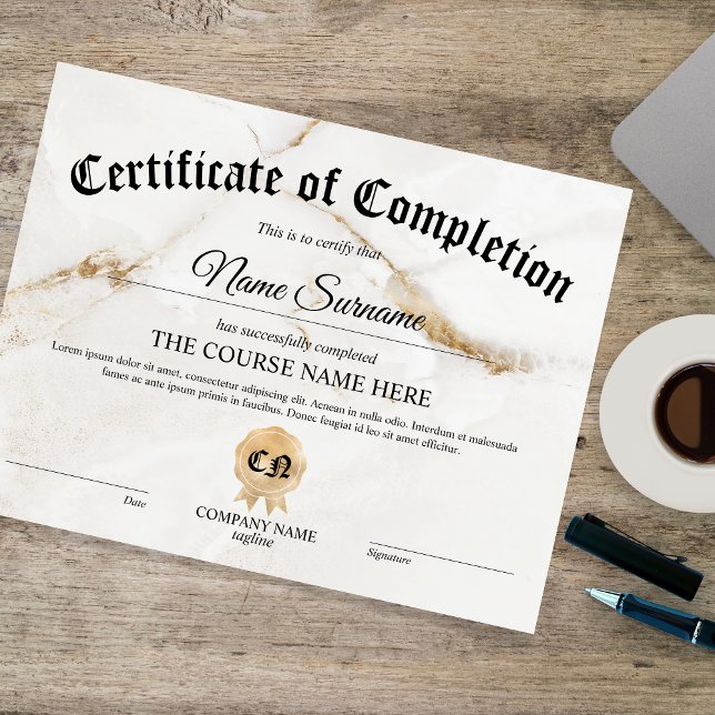 Certificate of Participation Award Course  (Creator Uploaded)