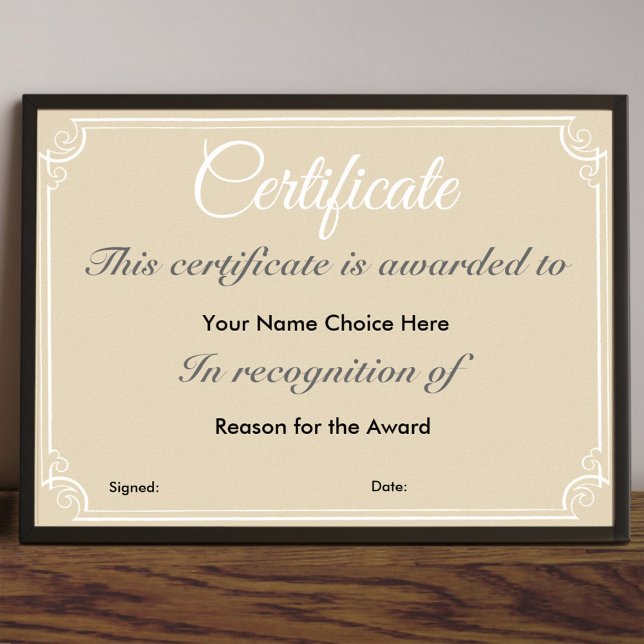 Certificate or Award Poster (Creator Uploaded)