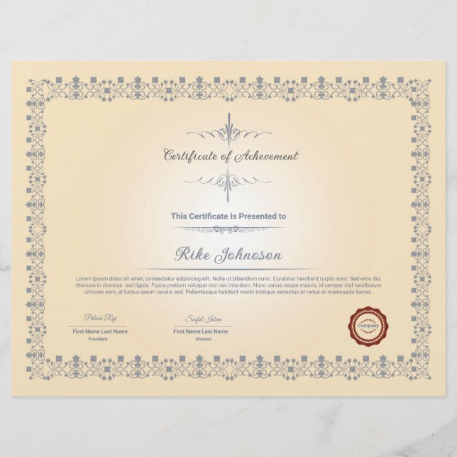Certificate Template Flyer (Front)