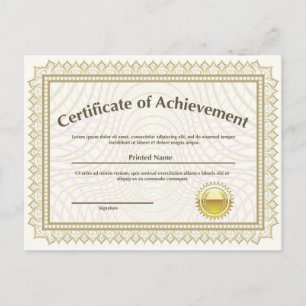 Certificate with golden seal postcard