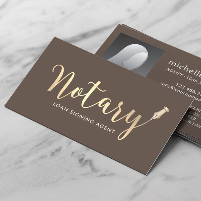 Certificated Notary Loan Signing Agent Photo Business Card (Creator Uploaded)