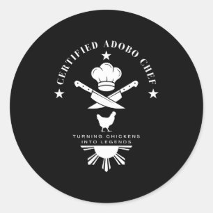 Certified Adobo Chef New Filino Graphics Statement Classic Round Sticker