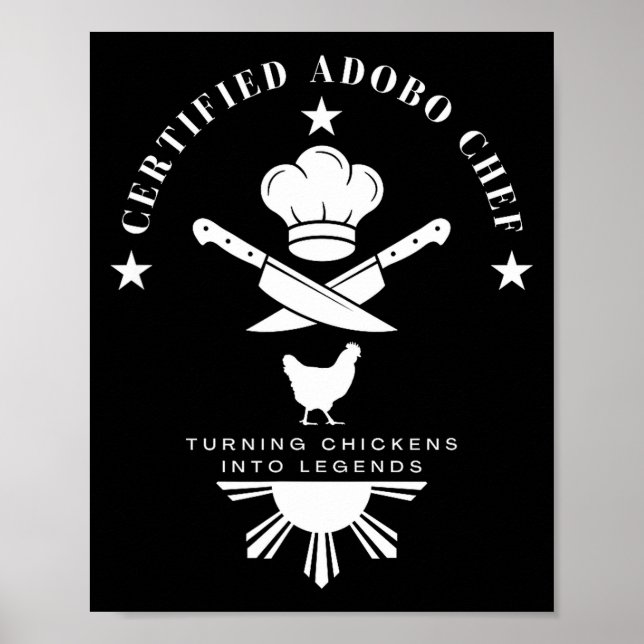 Certified Adobo Chef New Filino Graphics Statement Poster (Front)