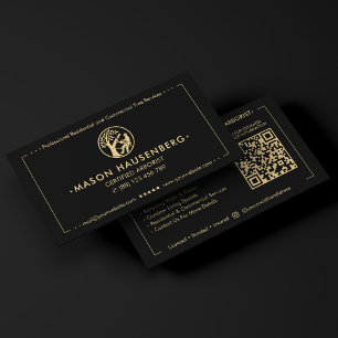 Certified Arborist Tree Service Contractor Black  Business Card