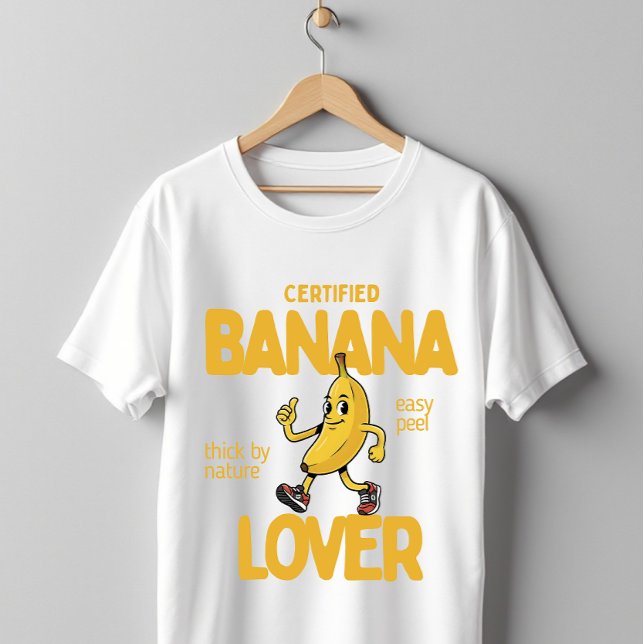 Certified Banana Lover Funny Fruit Pun Humor T-Shirt (Creator Uploaded)