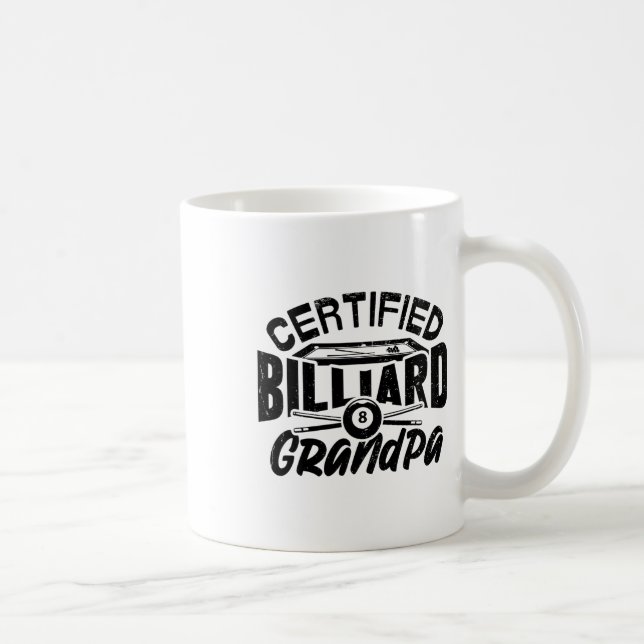 Certified Billiard Grandpa Pool Billiards Player F Coffee Mug (Right)