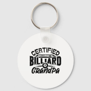 Certified Billiard Grandpa Pool Billiards Player F Key Ring