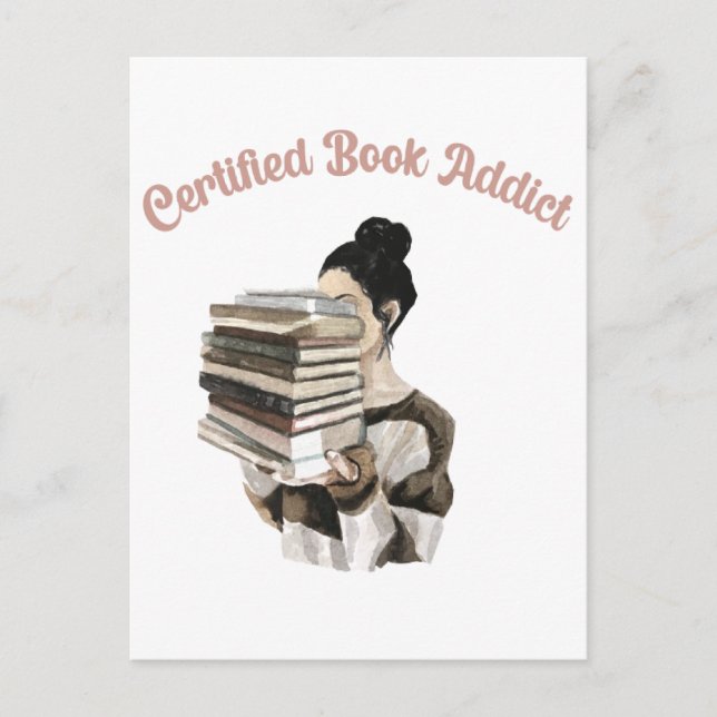 Certified Book Addict Postcard (Front)