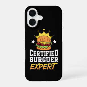 Certified Burger Expert Hamburger Handdrawn Burger iPhone 16 Case