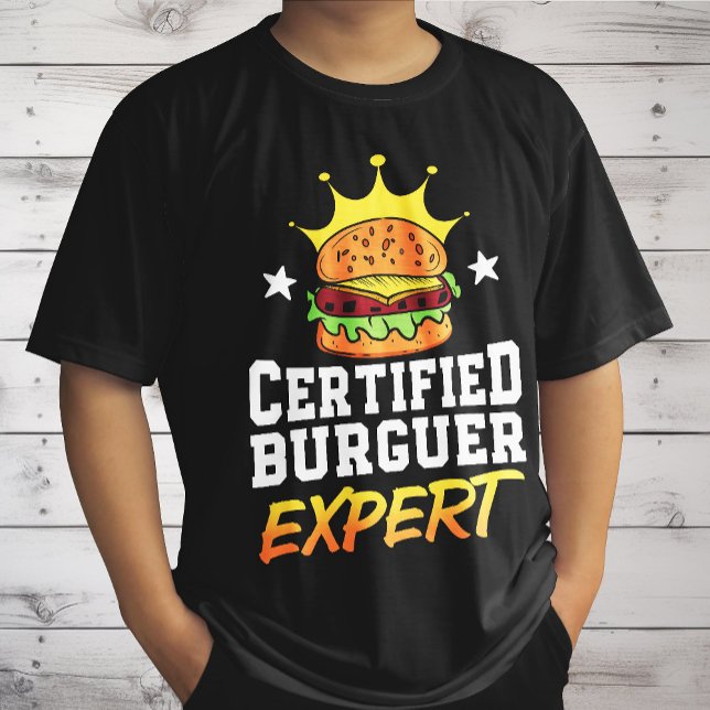 Certified Burger Expert Hamburger Handdrawn Burger T-Shirt (Creator Uploaded)