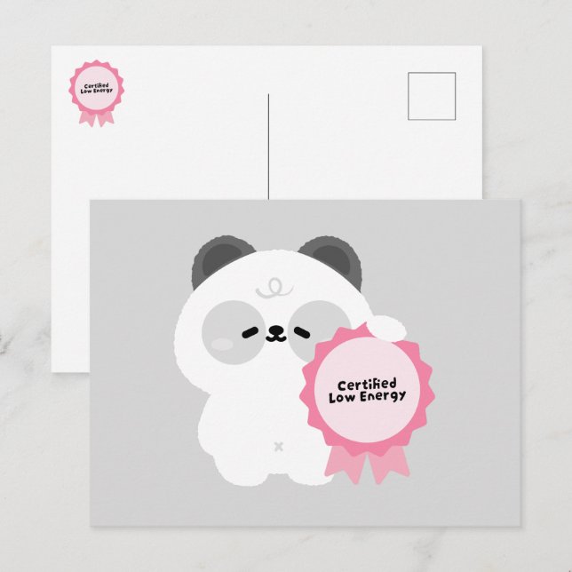 Certified Burnt Out Panda Holiday Postcard (Front/Back)