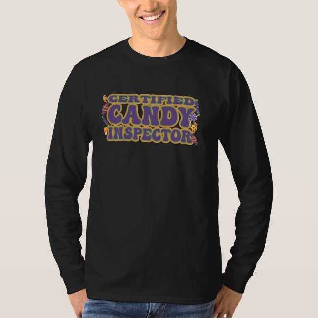 Certified Candy Inspector - Funny Halloween Quote T-Shirt (Front)